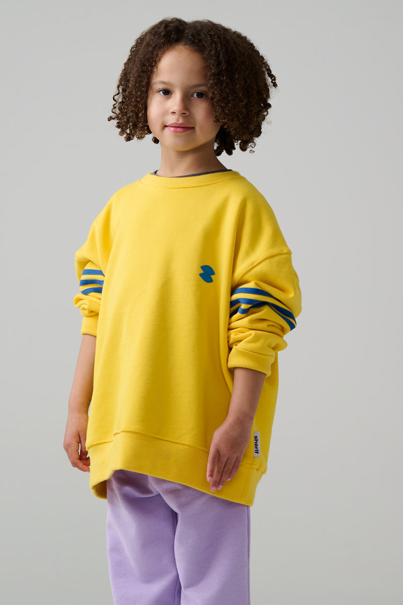 Brushed French Terry Sweater with contrast taping on sleeves and ...